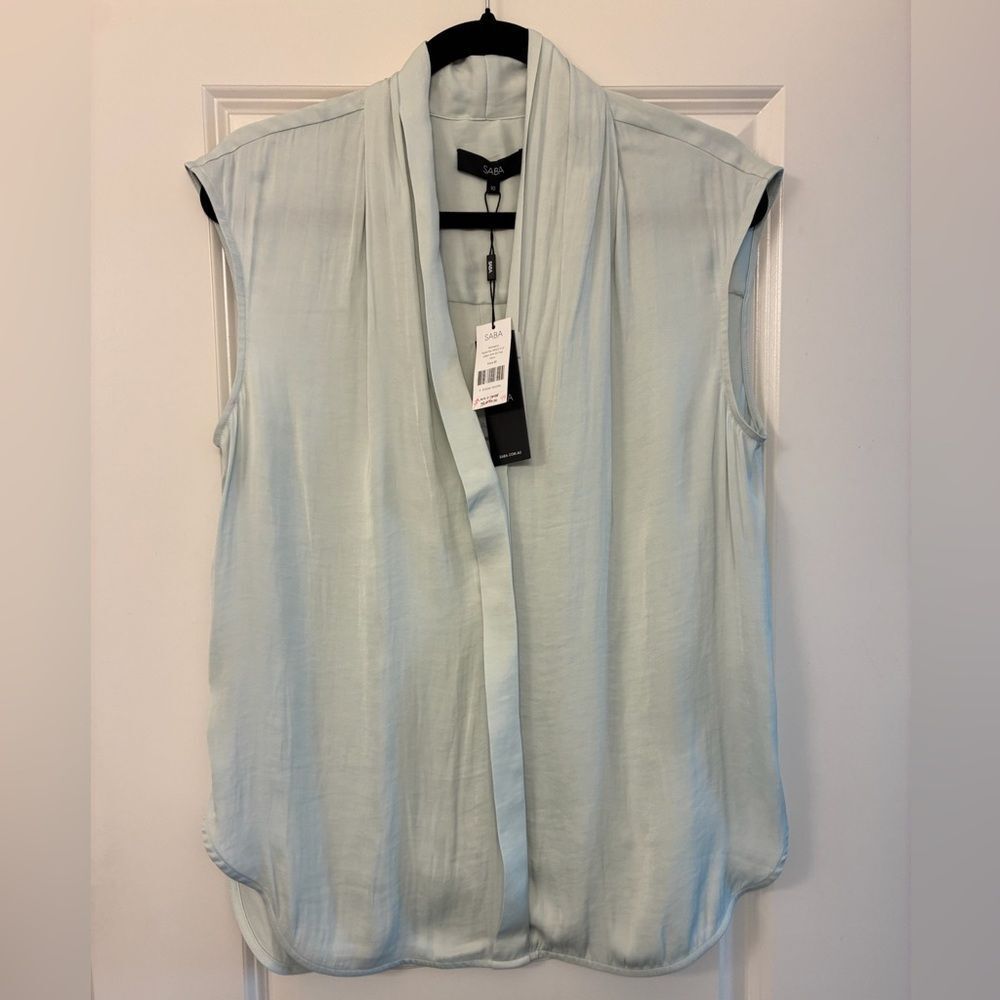 NWT SABA Sleeveless Lillian MM SS Top Blouse Mint Women’s Size 10 AUS (Small)